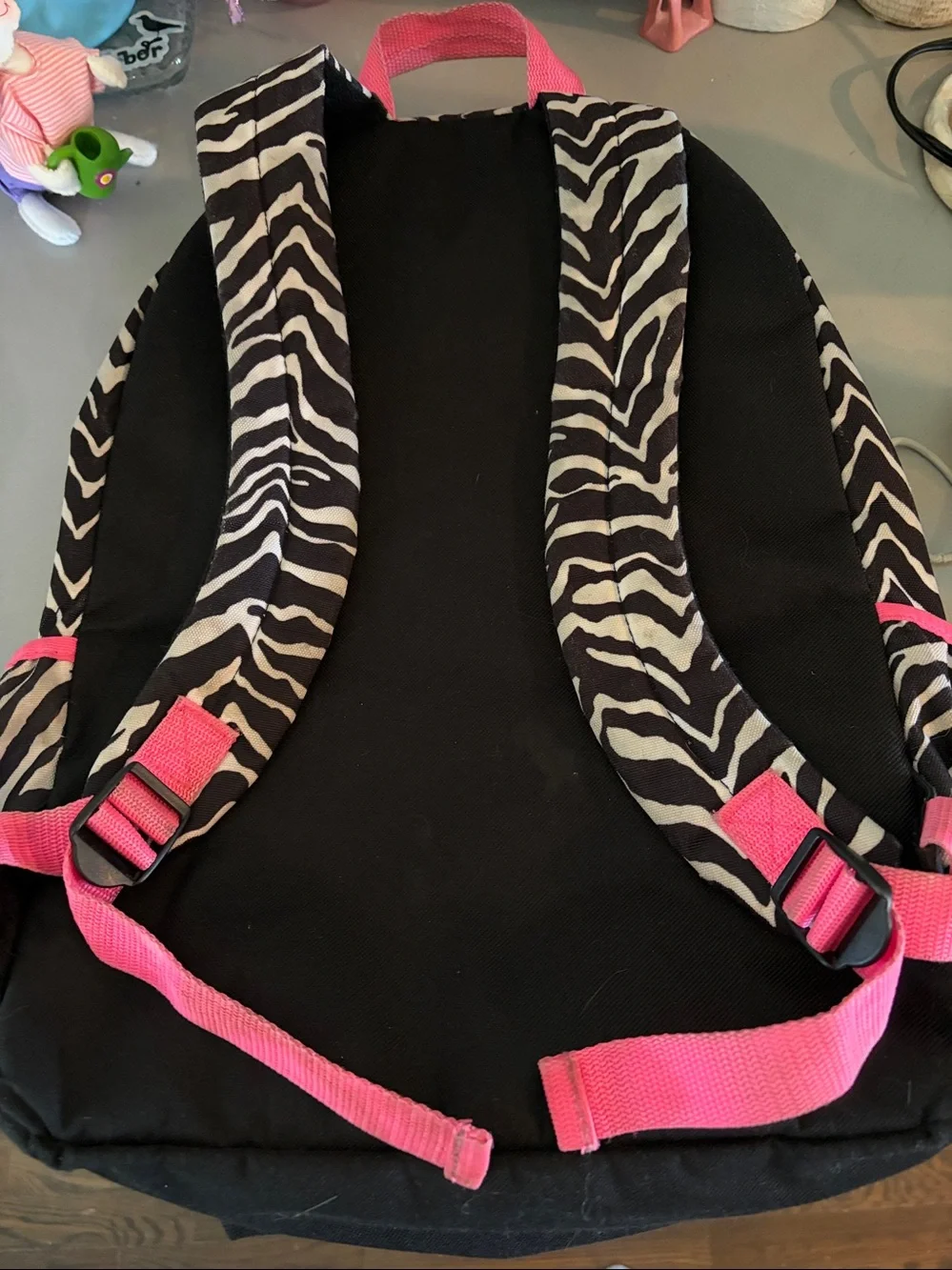 Justice Black & White Leopard Backpack with Pink Accents